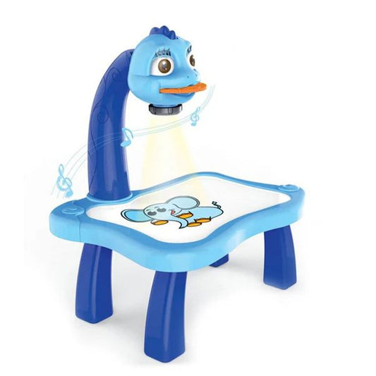 LED Projector Drawing Table for Kids – Interactive Art Station with Music & 24 Pattern Slides - Infinitygallery.store