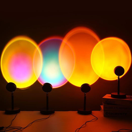 LED Sunset Projection Lamp – 180° Rotating Mood Light with 4 Film Options for Room Decor & Photography - Infinitygallery.store