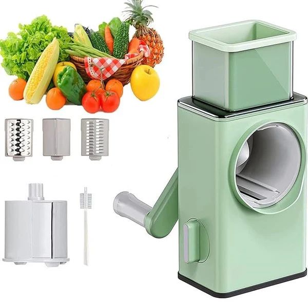 Stainless Steel Vegetable Cutter – Multi-Functional Mandoline Slicer with 3 Interchangeable Blades - Infinitygallery.store