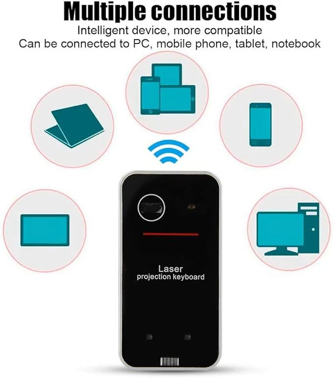 Laser Projection Keyboard with Mouse Function – Wireless, Portable & Bluetooth-Enabled - Infinitygallery.store