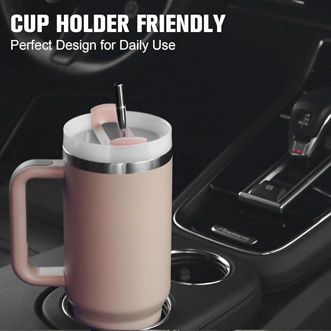 40oz Insulated Tumbler with Handle – Leakproof Stainless Steel Travel Mug - Infinitygallery.store