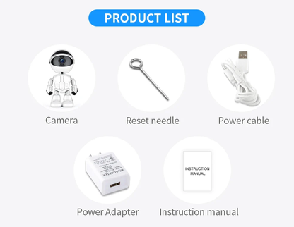 Wireless Robot IP Camera – 1080P Smart Auto Tracking WiFi Security Cam with 360° View - Infinitygallery.store