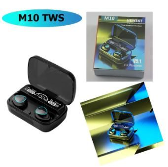 M10 TWS Wireless Earphones – Bluetooth 5.1, LED Display, IPX7 Waterproof, HiFi Sound - Infinitygallery.store