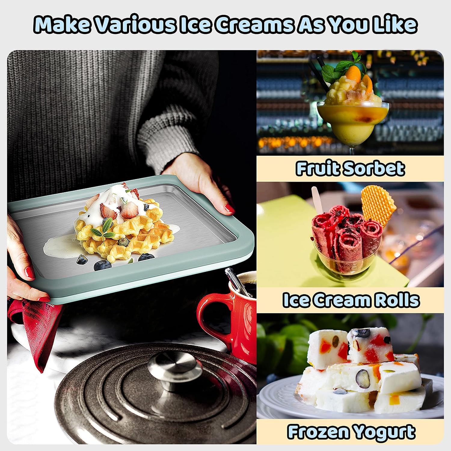 Instant Ice Cream Maker – DIY Rolled Ice Cream Pan for Kids & Adults - Infinitygallery.store