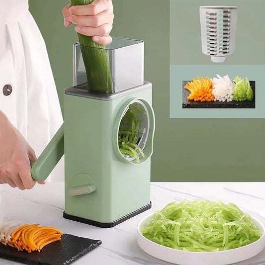 Stainless Steel Vegetable Cutter – Multi-Functional Mandoline Slicer with 3 Interchangeable Blades - Infinitygallery.store