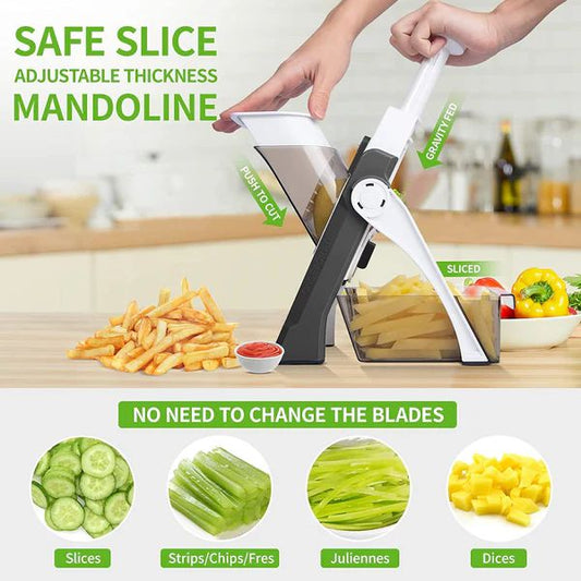 Manual Vegetable Cutter – Ultimate Adjustable Slicer with Safety Lock & Thickness Control - Infinitygallery.store