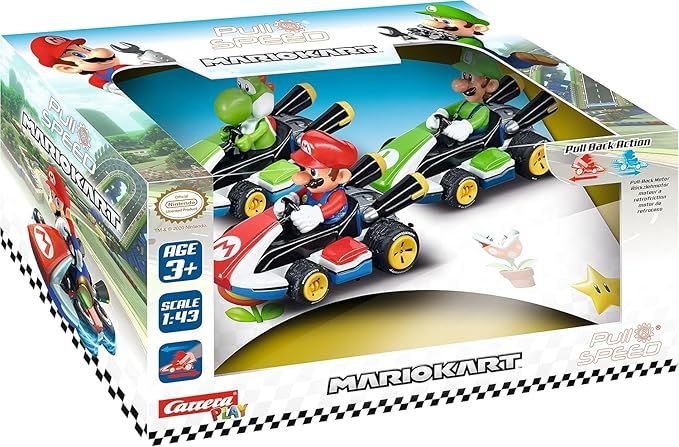 Super Mario Pull Back & Drive Car Set – 3-Pack (1:43 Scale) - Infinitygallery.store