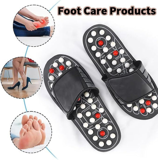 Massage Slippers with Rotating Acupressure Nodes – EVA Reflexology Footwear for Stress Relief & Blood Circulation - Infinitygallery.store