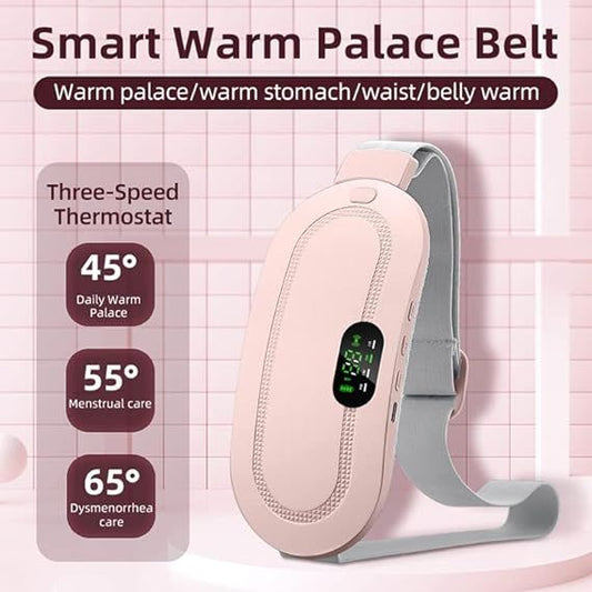 Period Heating & Massage Belt – Fast Pain Relief with 4 Massage Modes & 3 Heat Levels - Infinitygallery.store