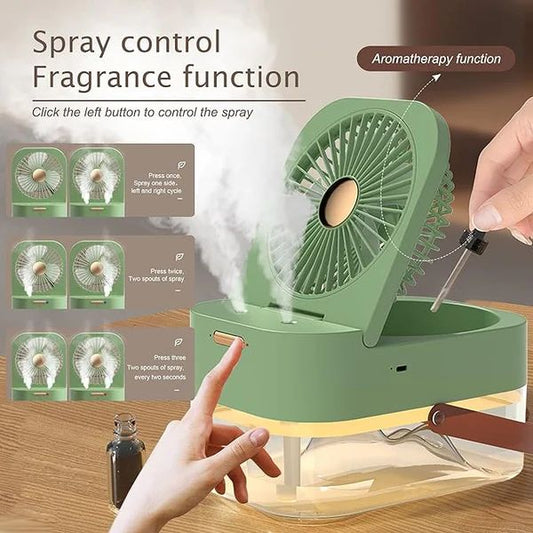 Mini Air Conditioner Fan – 3-in-1 Portable Cooler, Humidifier & Night Light with Remote Control - Infinitygallery.store