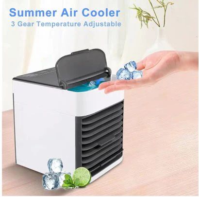 3-in-1 Mini Air Conditioning Fan – Portable Air Cooler, Humidifier & Purifier with LED Lights - Infinitygallery.store