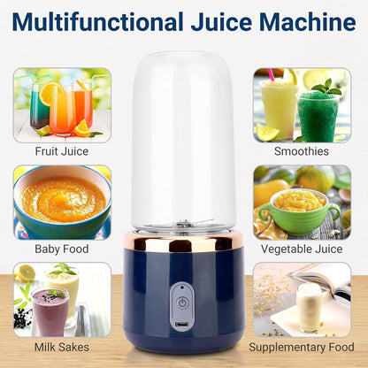 2-in-1 Portable Juicer Bottle – USB Rechargeable Smoothie & Shake Blender (400ml) - Infinitygallery.store