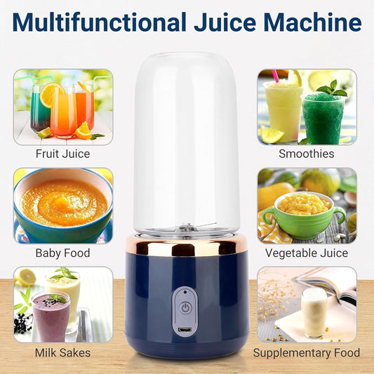 2-in-1 Portable Juicer Bottle – USB Rechargeable Smoothie & Shake Blender (400ml) - Infinitygallery.store