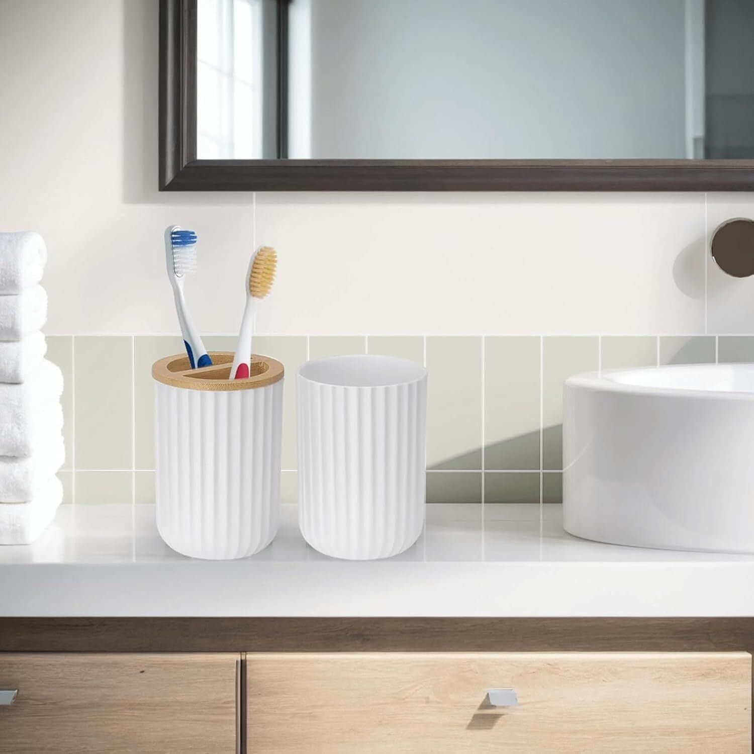 6-Piece Bathroom Accessories Set – Modern Design with Soap Dispenser, Brush & More - Infinitygallery.store