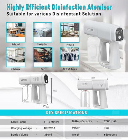 Nano Spray Disinfectant Mist Gun – Handheld, Rechargeable & High-Capacity Sanitizer Sprayer - Infinitygallery.store