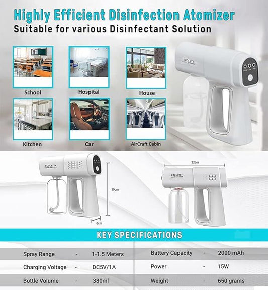 Nano Spray Disinfectant Mist Gun – Handheld, Rechargeable & High-Capacity Sanitizer Sprayer - Infinitygallery.store