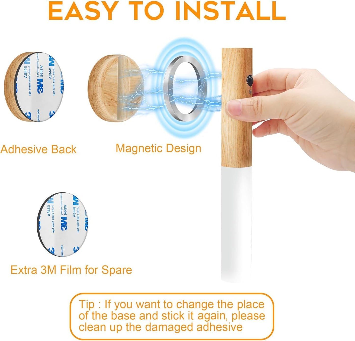 Induction Sensor Night Light – Magnetic Rechargeable LED Lamp with Motion & Light Detection - Infinitygallery.store