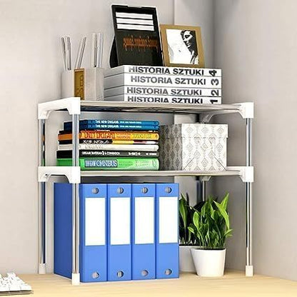 Stainless Steel Kitchen Storage Rack – Multi-Layer Organizer with Hooks & Easy Assembly - Infinitygallery.store