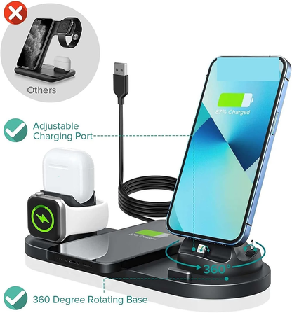 ⚡ 6-in-1 Wireless Charging Station – Fast, Safe & Universal - Infinitygallery.store