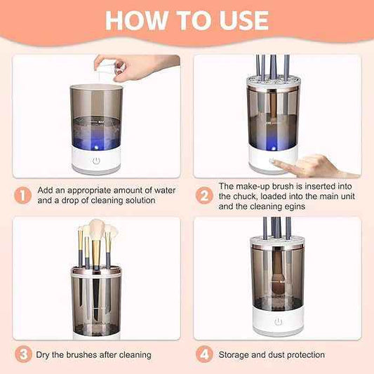 Electric Automatic Makeup Brush Cleaner – Multi-Brush Sonic Cleaner & Dryer
