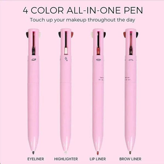 4-in-1 Makeup Pen – Eyeliner, Brow, Lip & Highlighter | Vegan & Portable Beauty Tool - Infinitygallery.store