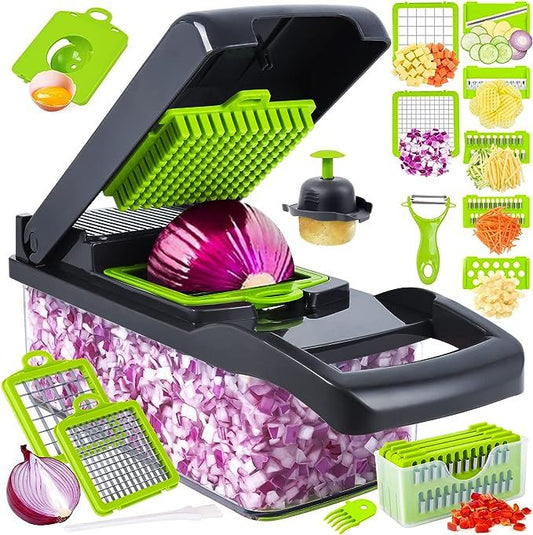 8-in-1 Vegetable Chopper & Slicer – Multifunctional Cutter with Stainless Steel Blades - Infinitygallery.store