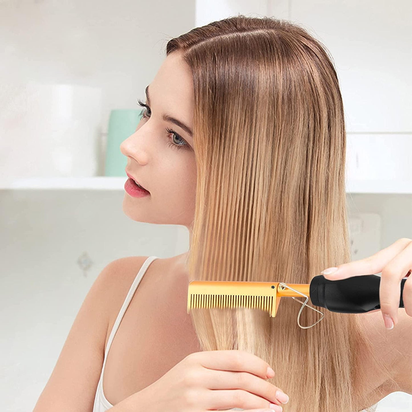 2-in-1 Electric Heating Comb – Straighten or Curl with One Tool - Infinitygallery.store