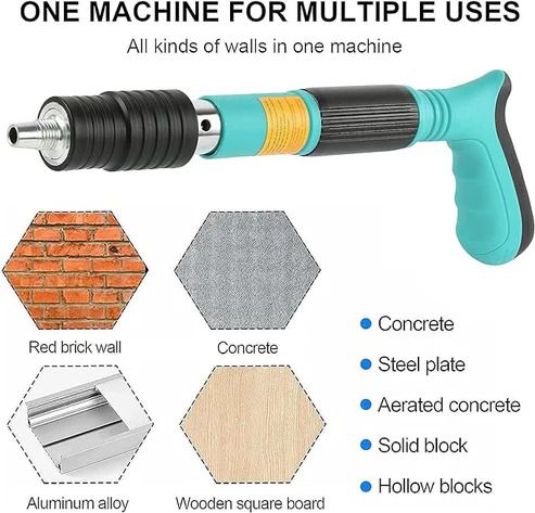 Portable Nail Gun with Adjustable Power & Double Silencer – Heavy-Duty & Compact - Infinitygallery.store