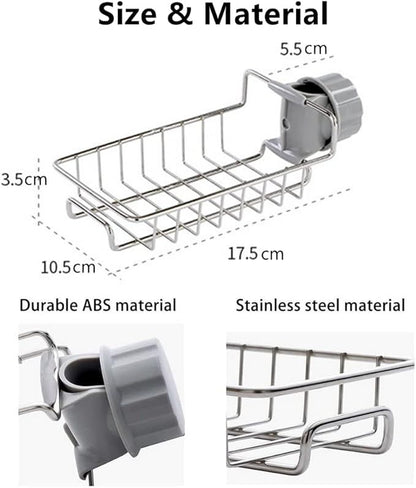Stainless Steel Faucet Shelf – No-Drill Sink Caddy Organizer for Kitchen & Bathroom - Infinitygallery.store