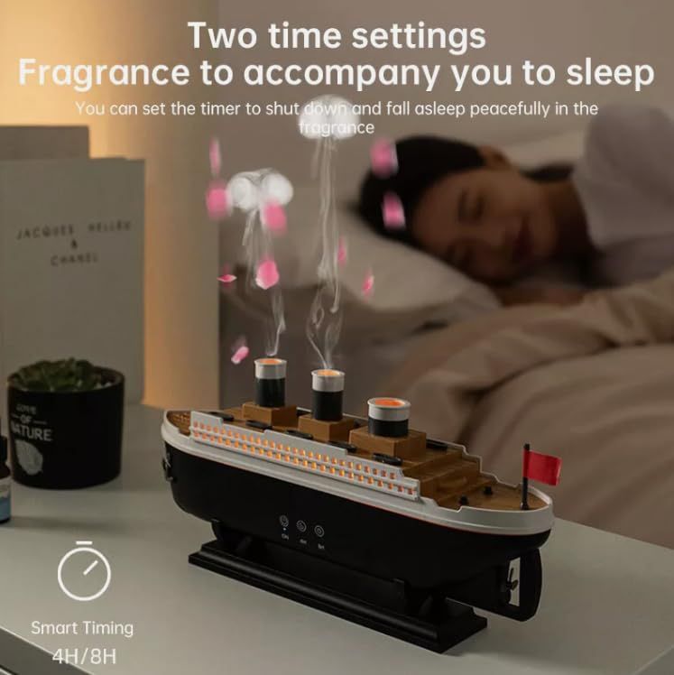 Titanic Steam Ship Humidifier & Essential Oil Diffuser – Aromatherapy Cool Mist with LED Lights - Infinitygallery.store