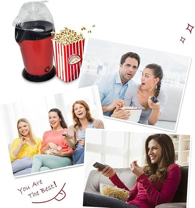 Electric Popcorn Maker Machine – Fast, Oil-Free, Compact Snack Popper with Transparent Lid - Infinitygallery.store