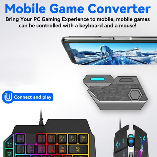 One-Hand RGB Gaming Keyboard & Mouse Combo – Mobile Gaming with PC Precision - Infinitygallery.store