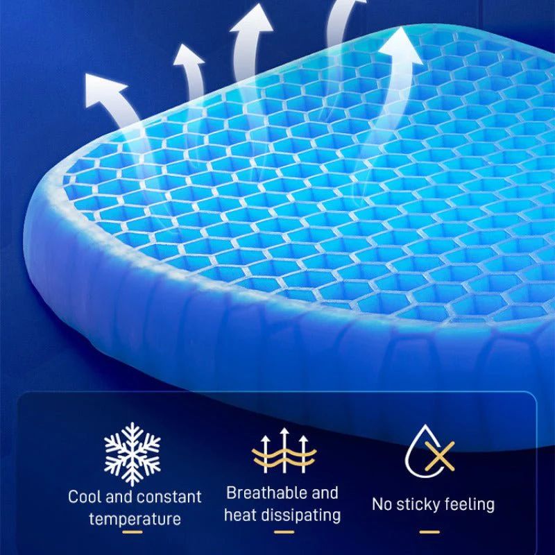 Gel Seat Cushion – 900g Silicone Ice Pad for Car, Office, Home & Wheelchair | Cooling, Orthopedic, Non-Slip Support Pad - Infinitygallery.store