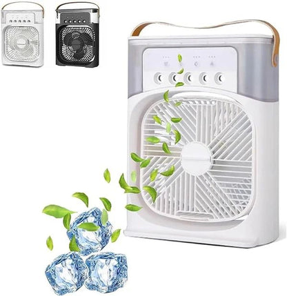 Cooling Fan with Ice – Portable Mini Frost Breeze Oscillating Fan with Misting, Remote & 3 Speeds - Infinitygallery.store