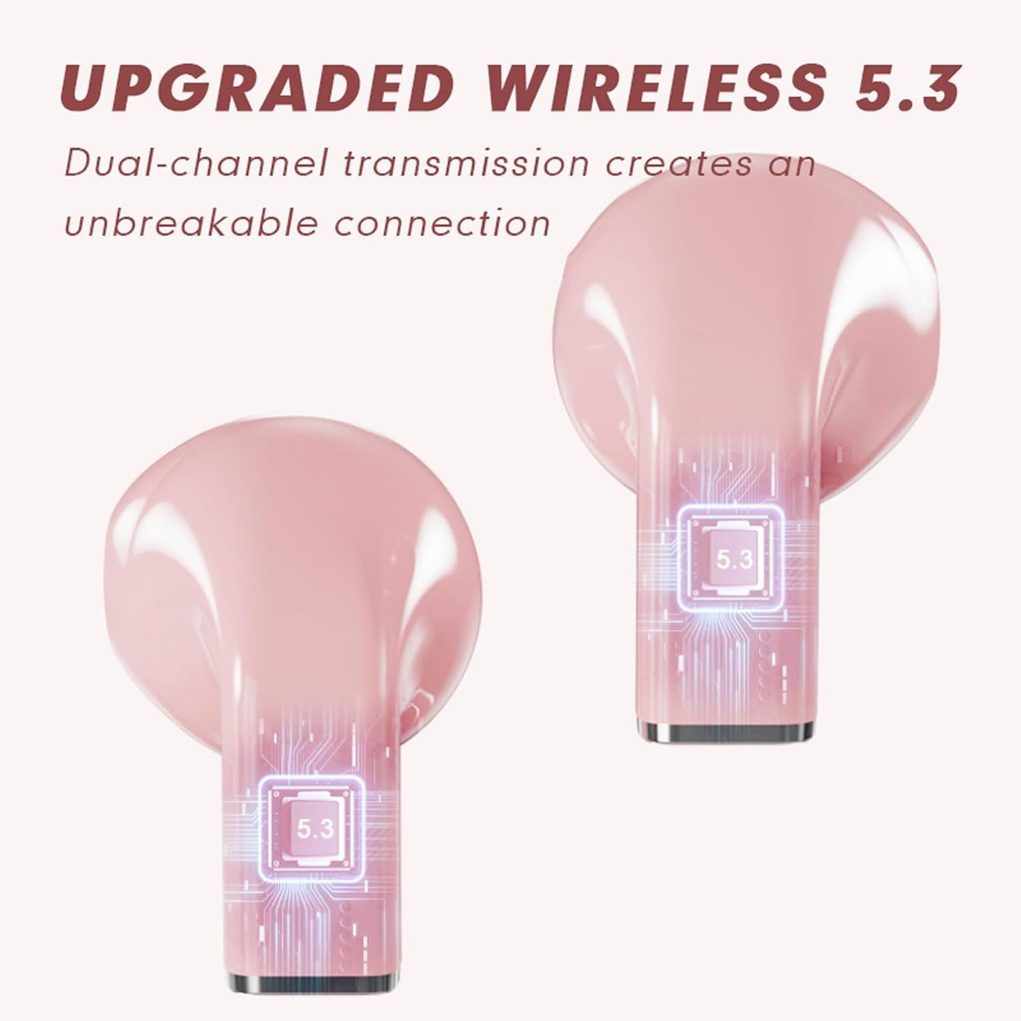 Pink Heart Bluetooth Earbuds for Girls – Cute Convertible Case & Long Battery Life - Infinitygallery.store