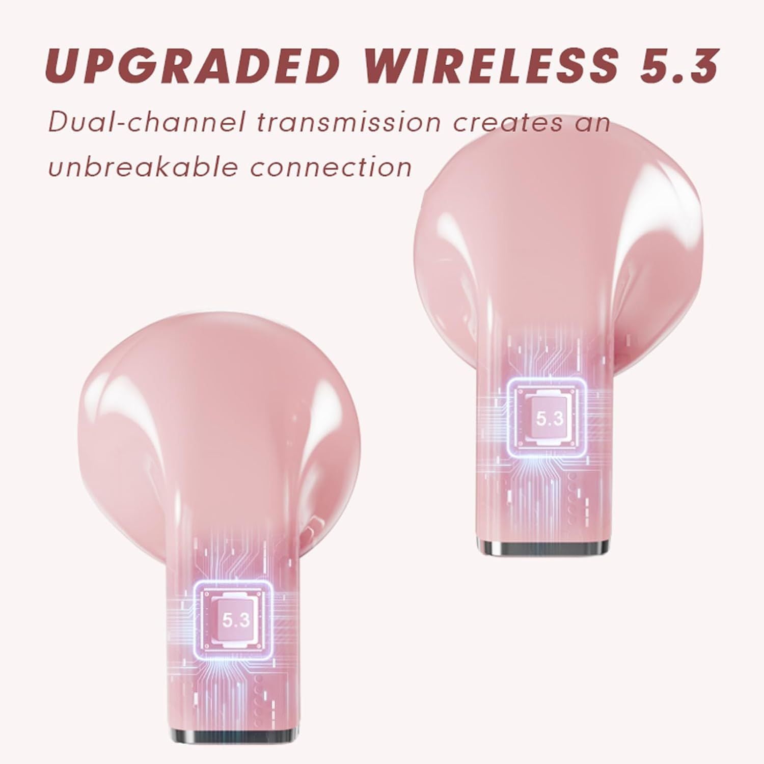 Pink Heart Bluetooth Earbuds for Girls – Cute Convertible Case & Long Battery Life - Infinitygallery.store
