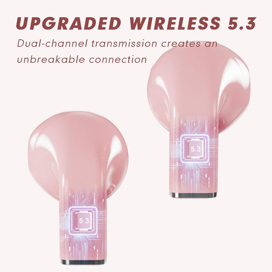Pink Heart Bluetooth Earbuds for Girls – Cute Convertible Case & Long Battery Life - Infinitygallery.store