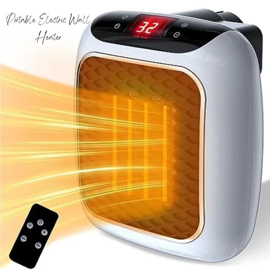 Portable Electric Wall Heater – Compact 800W Fast Ceramic Heater with Timer & Thermostat - Infinitygallery.store