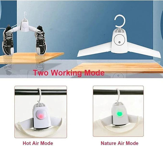 Portable Clothes Drying Hanger – Quick Dry, Foldable & Dual-Mode Shoe and Garment Dryer with Odor Removal - Infinitygallery.store