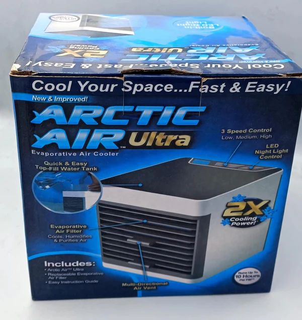 3-in-1 Mini Air Conditioning Fan – Portable Air Cooler, Humidifier & Purifier with LED Lights - Infinitygallery.store