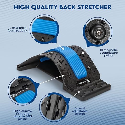 Adjustable Magnetic Back Stretcher – Spine Support & Pain Relief Device with Acupressure Points - Infinitygallery.store