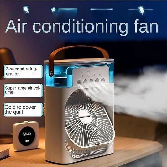 Cooling Fan with Ice – Portable Mini Frost Breeze Oscillating Fan with Misting, Remote & 3 Speeds - Infinitygallery.store