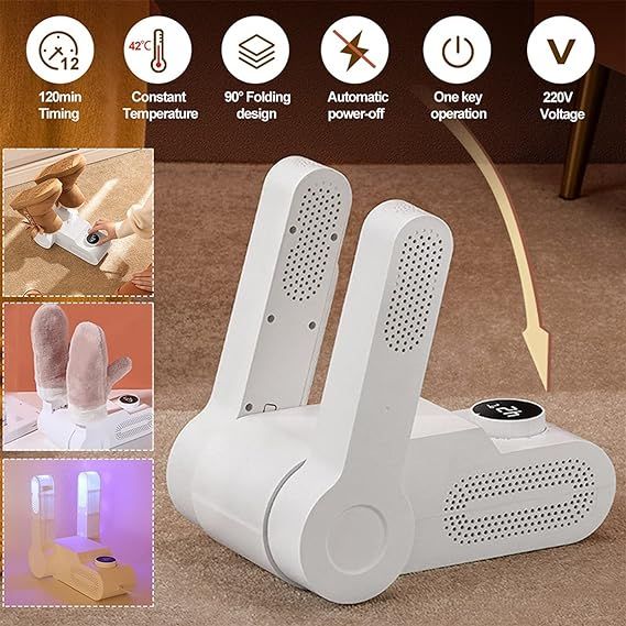 Foldable Electric Shoe Dryer – Portable 90° Folding Design with Timer & Constant Temperature - Infinitygallery.store
