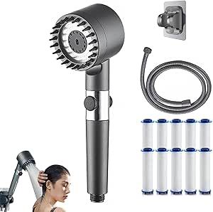 3-Mode High Pressure Hair Dryer-Style Shower Head – Massage & Spray with Filter - Infinitygallery.store