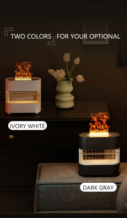 Rain Fire Aroma Diffuser – 3-in-1 Humidifier, Flame Light & Essential Oil Diffuser - Infinitygallery.store