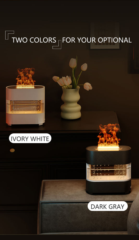 Rain Fire Aroma Diffuser – 3-in-1 Humidifier, Flame Light & Essential Oil Diffuser - Infinitygallery.store