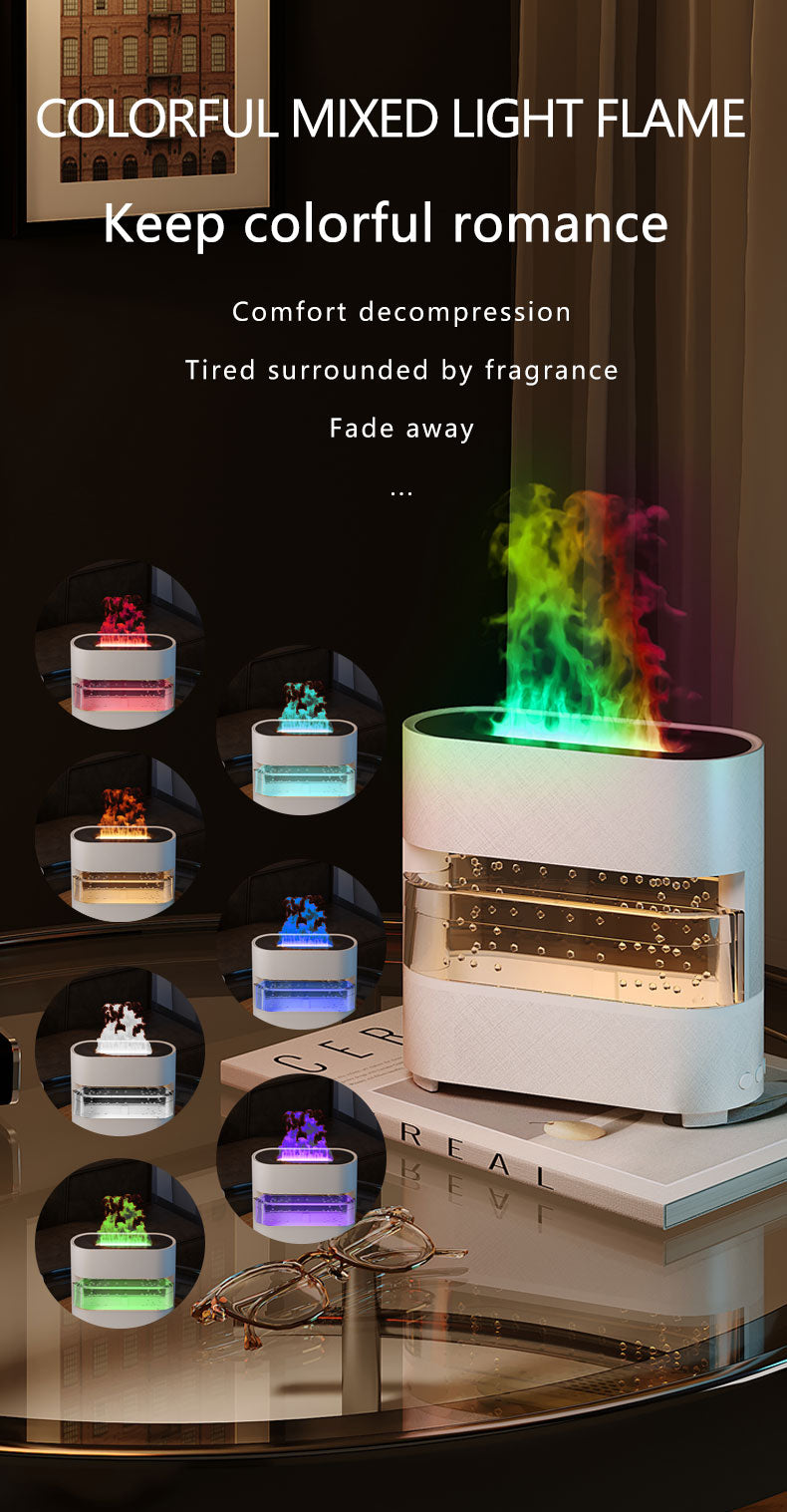 Rain Fire Aroma Diffuser – 3-in-1 Humidifier, Flame Light & Essential Oil Diffuser - Infinitygallery.store