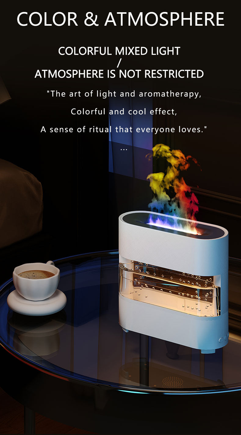 Rain Fire Aroma Diffuser – 3-in-1 Humidifier, Flame Light & Essential Oil Diffuser - Infinitygallery.store
