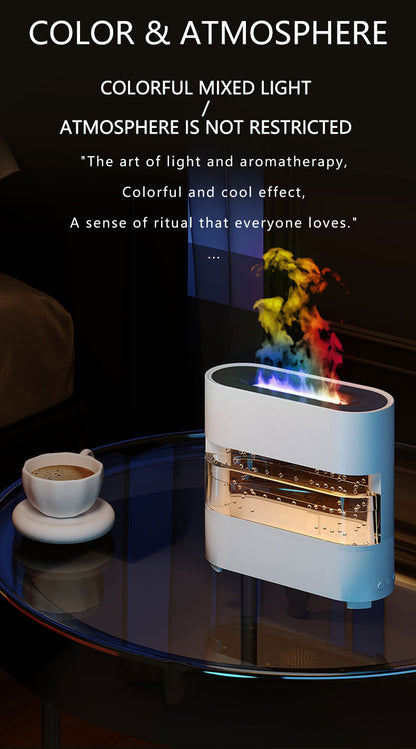 Rain Fire Aroma Diffuser – 3-in-1 Humidifier, Flame Light & Essential Oil Diffuser - Infinitygallery.store