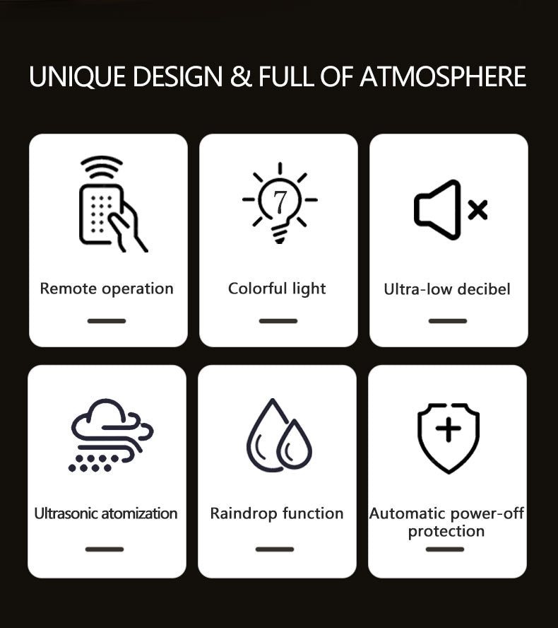 Rain Fire Aroma Diffuser – 3-in-1 Humidifier, Flame Light & Essential Oil Diffuser - Infinitygallery.store
